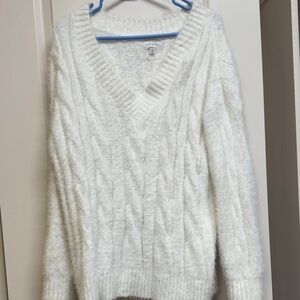 Lucky Brand Soft White V-Neck Sweater